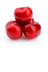 Juicy sweet cherry isolated on white background