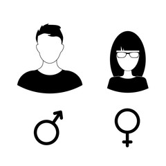 male and female icons. vector illustration