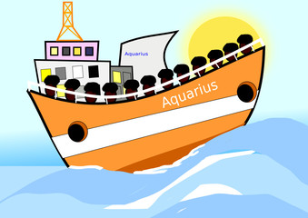 Barco aquarius de la inmigración