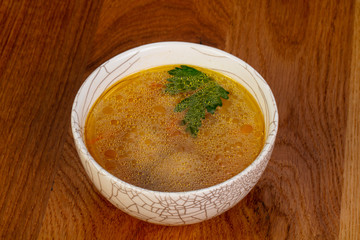 Chicken soup with parsley