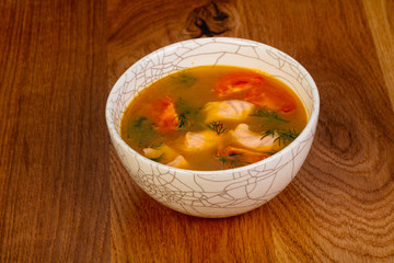 Fish soup with salmon