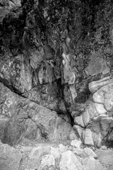 Yosemite Mountains Waterfall Black and White