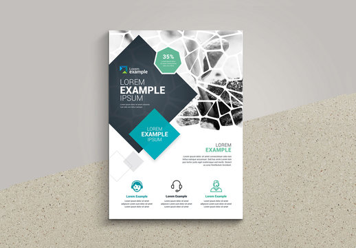 Business Flyer Layout with Teal Accents