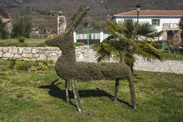 Sculpture of hedge Losar de la Vera Extremadura, Spain