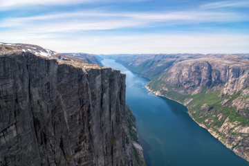 the Norwegian Lysefjord, a beautiful landscape