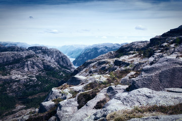 the Norwegian Lysefjord, a beautiful landscape