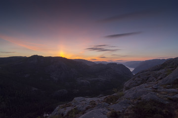 the Norwegian Lysefjord, a beautiful landscape