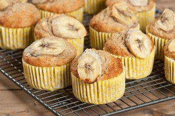 Home Baked Whole Wheat Banana And Oats Muffins.