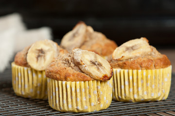 Home Baked Whole Wheat Banana And Oats Muffins.
