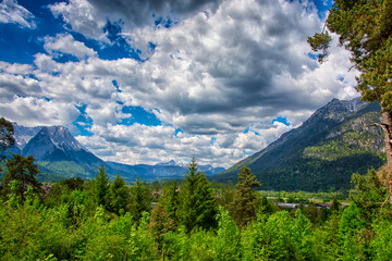 landscape near Garmisch Partenkirchen in Bavaria. Germany