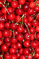 Cherries backgroundRed ripe delicious cherries background