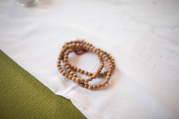 Clay diya lamps lit with Lord Ganesha during diwali celebration. Greetings Card Design Indian Hindu Light Festival called Diwali