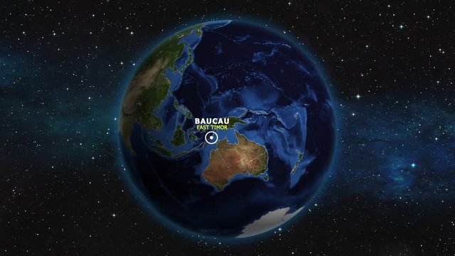 EAST TIMOR BAUCAU ZOOM IN FROM SPACE