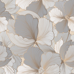 Floral seamless pattern. Flower background. Flourish garden text - 210372334