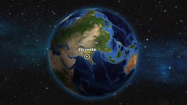 INDIA SILVASSA ZOOM IN FROM SPACE