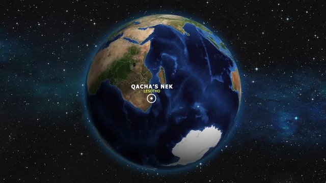 LESOTHO QACHAS NEK ZOOM IN FROM SPACE