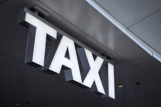 A modern taxi stand sign