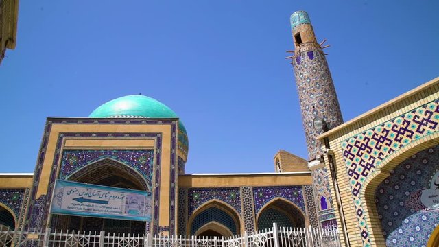 A shot outside a blue mosque in Herat.