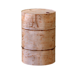 Old rusty barrel. 3D illustration.