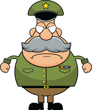 Cartoon Army General Grumpy