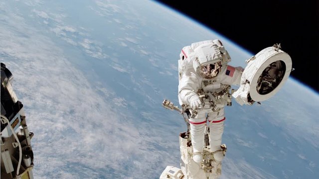 4K NASA Cinemagraph Collection - Spacewalk. Seamless loop.