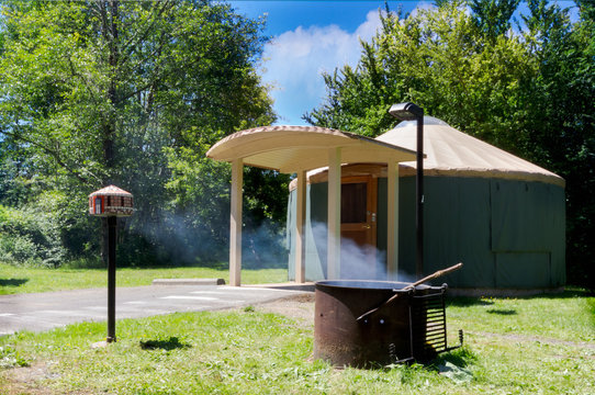 Yurt Camping Tent In Summer