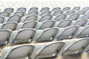 empty football grandstand waiting for fans
