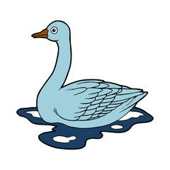 Goose cartoon illustration isolated on white background for children color book