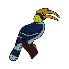 Bird cartoon illustration isolated on white background for children color book