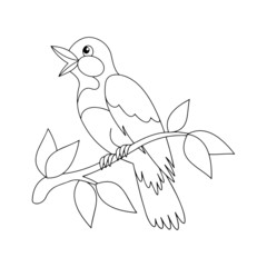 Fototapeta premium Sparrow cartoon illustration isolated on white background for children color book