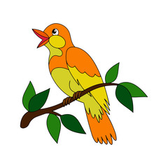 Sparrow cartoon illustration isolated on white background for children color book