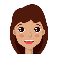 cartoon happy woman icon over white background, vector illustration