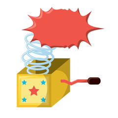 Joke box over white background, colorful design. vector illustration