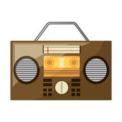 boombox stereo design over white background, vector illustration