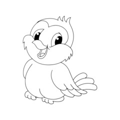 Bird cartoon illustration isolated on white background for children color book