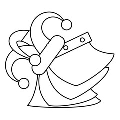 calendar with jester hat over white background, vector illustration