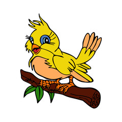 Sparrow cartoon illustration isolated on white background for children color book