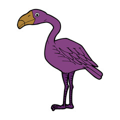Flamingo cartoon illustration isolated on white background for children color book