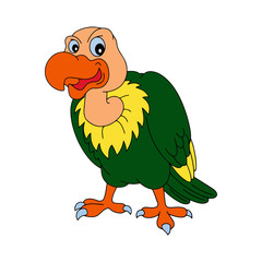 Vulture cartoon illustration isolated on white background for children color book