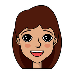 cartoon happy woman icon over white background, vector illustration