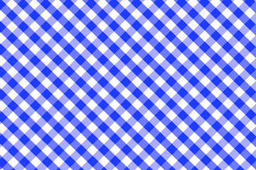 Blue Gingham pattern. Texture from rhombus/squares for - plaid, tablecloths, clothes, shirts, dresses, paper, bedding, blankets, quilts and other textile products. Vector illustration.