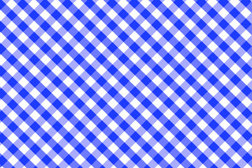 Blue Gingham pattern. Texture from rhombus/squares for - plaid, tablecloths, clothes, shirts, dresses, paper, bedding, blankets, quilts and other textile products. Vector illustration.