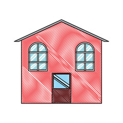 traditional house icon over white background, colorful design. vector illustration