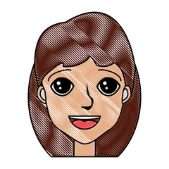 cartoon happy woman icon over white background, vector illustration