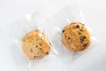Fotobehang Cookie in plastic wrap packaging. © abimagestudio