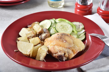Delicious chicken dinner