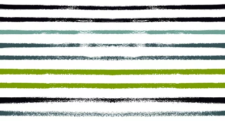 Photo sur Plexiglas Rayures horizontales Summer Sailor Stripes Seamless Vector Pattern. Couleurs d& 39 automne Textile imprimé bleu, vert, blanc, turquoise, gris. Conception de rayures rétro vintage hipster. Bannière horizontale créative. Tissu Aquarelle