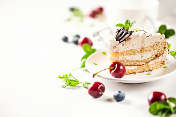 Swiss roll with cream