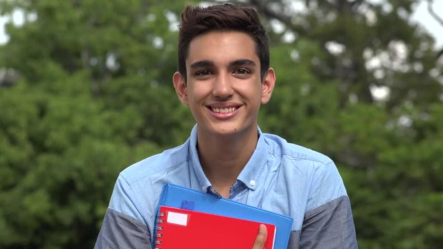 Happy Male Hispanic Student Teenager