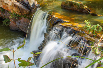 Amazing waterfall top view, low speed photo